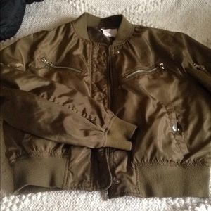 Army green bomber jacket